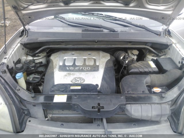 KM8JN12DX5U105376 - 2005 HYUNDAI TUCSON GLS/LX SILVER photo 10