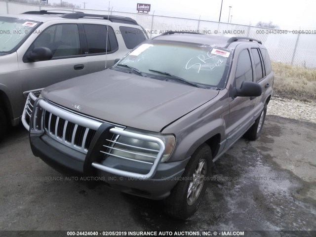 1J4GW48S02C253356 - 2002 JEEP GRAND CHEROKEE LAREDO BROWN photo 2