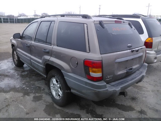 1J4GW48S02C253356 - 2002 JEEP GRAND CHEROKEE LAREDO BROWN photo 3