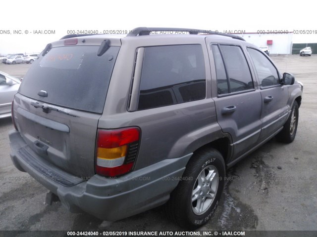 1J4GW48S02C253356 - 2002 JEEP GRAND CHEROKEE LAREDO BROWN photo 4