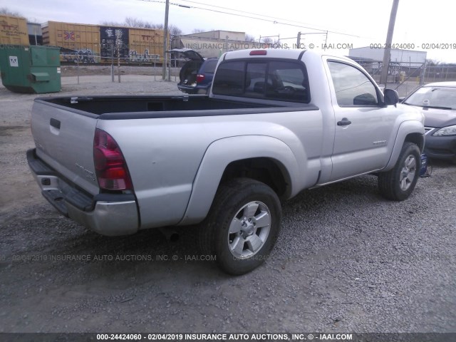 5TENX62N96Z237303 - 2006 TOYOTA TACOMA SILVER photo 4