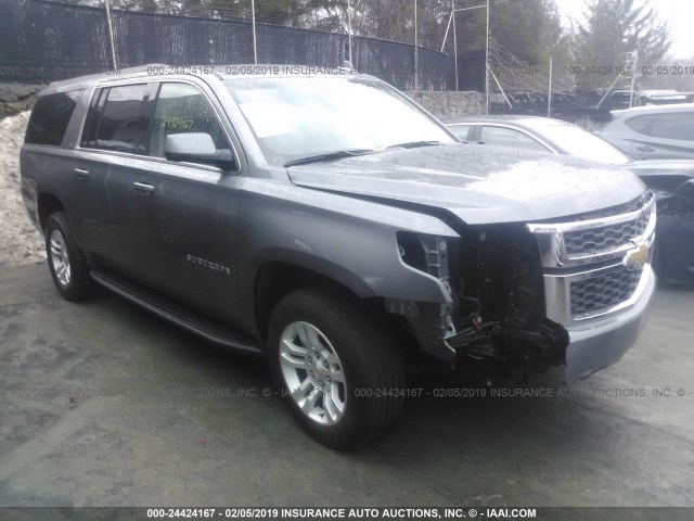 1GNSKHKCXKR144640 - 2019 CHEVROLET SUBURBAN K1500 LT GRAY photo 1