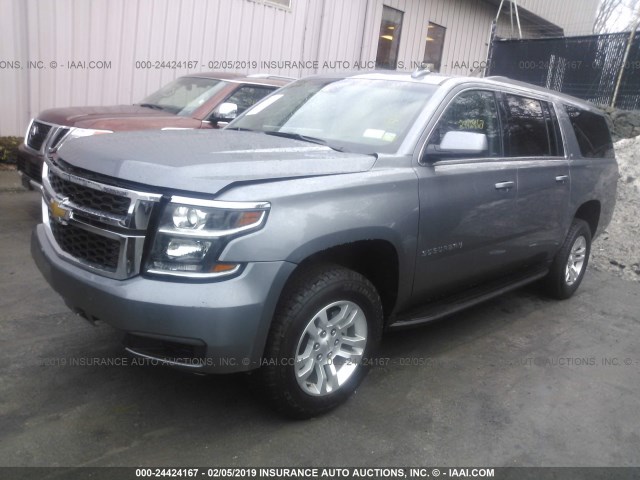 1GNSKHKCXKR144640 - 2019 CHEVROLET SUBURBAN K1500 LT GRAY photo 2