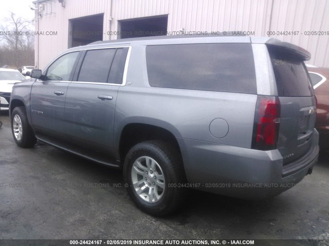 1GNSKHKCXKR144640 - 2019 CHEVROLET SUBURBAN K1500 LT GRAY photo 3