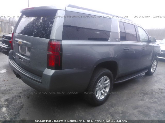 1GNSKHKCXKR144640 - 2019 CHEVROLET SUBURBAN K1500 LT GRAY photo 4