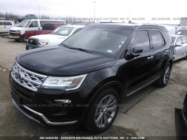 1FM5K7F84JGA71003 - 2018 FORD EXPLORER LIMITED BLACK photo 2