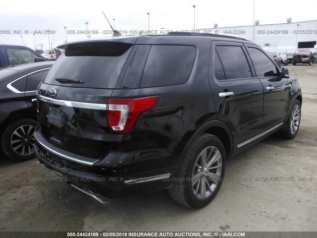 1FM5K7F84JGA71003 - 2018 FORD EXPLORER LIMITED BLACK photo 4