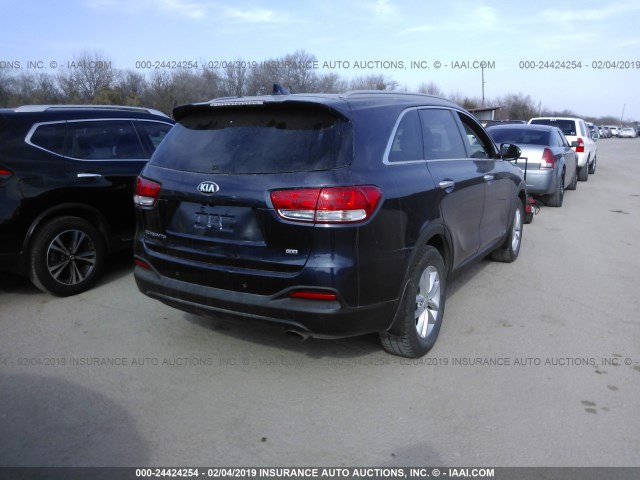 5XYPGDA37GG149083 - 2016 KIA SORENTO LX/L Navy photo 4