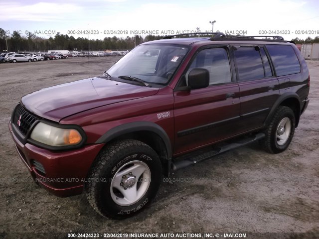 JA4MT31H6YP037789 - 2000 MITSUBISHI MONTERO SPORT LS/SPORT XLS MAROON photo 2