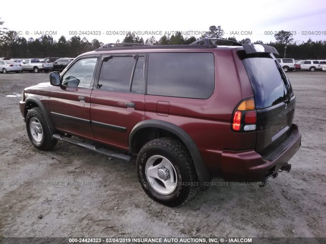 JA4MT31H6YP037789 - 2000 MITSUBISHI MONTERO SPORT LS/SPORT XLS MAROON photo 3