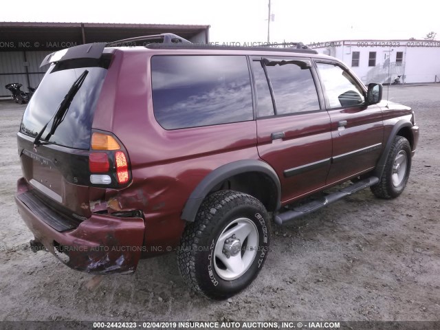 JA4MT31H6YP037789 - 2000 MITSUBISHI MONTERO SPORT LS/SPORT XLS MAROON photo 4