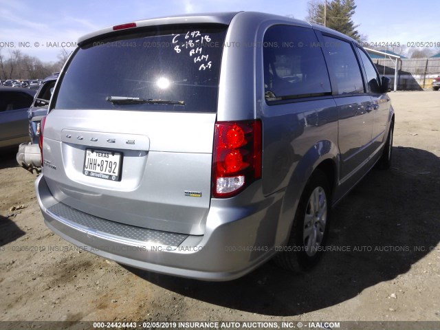 2C4RDGBG5ER355869 - 2014 DODGE GRAND CARAVAN SE SILVER photo 4