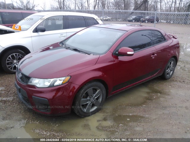 KNAFU6A20A5115295 - 2010 KIA FORTE EX RED photo 2