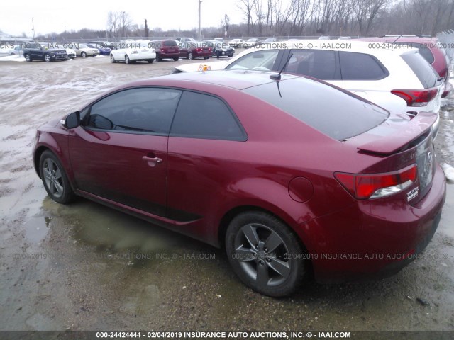 KNAFU6A20A5115295 - 2010 KIA FORTE EX RED photo 3