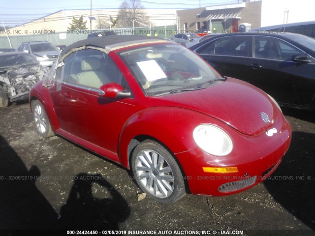 3VWRF31Y58M413808 - 2008 VOLKSWAGEN NEW BEETLE CONVERTIBLE SE RED photo 1