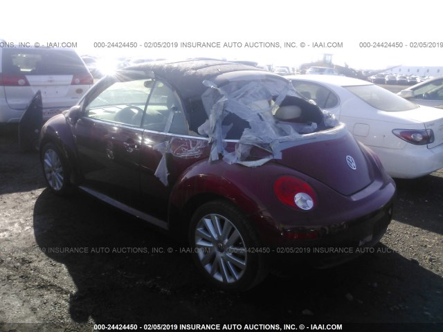 3VWRF31Y58M413808 - 2008 VOLKSWAGEN NEW BEETLE CONVERTIBLE SE RED photo 3