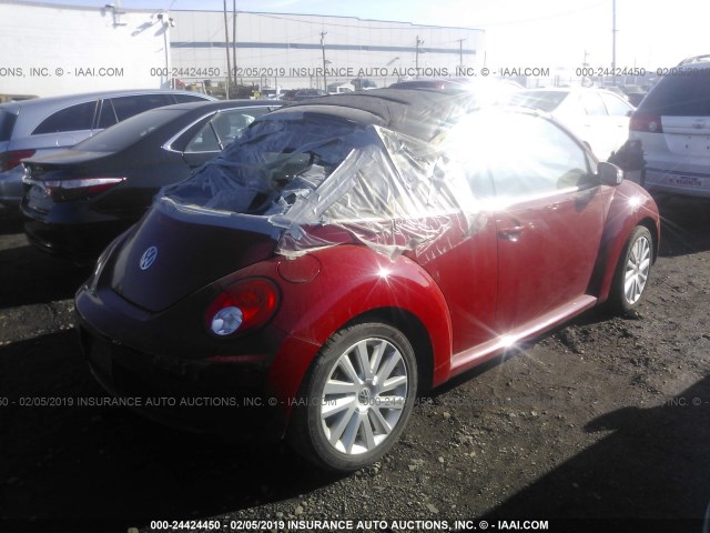 3VWRF31Y58M413808 - 2008 VOLKSWAGEN NEW BEETLE CONVERTIBLE SE RED photo 4