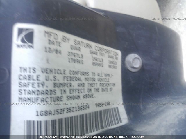 1G8AJ52F35Z136524 - 2005 SATURN ION LEVEL 2 白色 照片 9