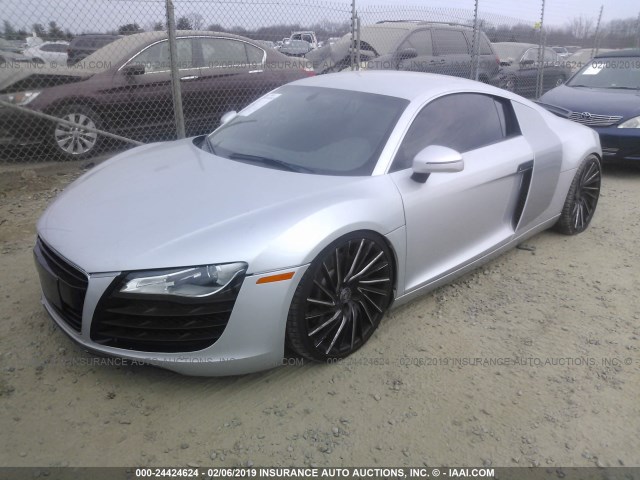 WUAAU34289N001468 - 2009 AUDI R8 4.2 QUATTRO SILVER photo 2