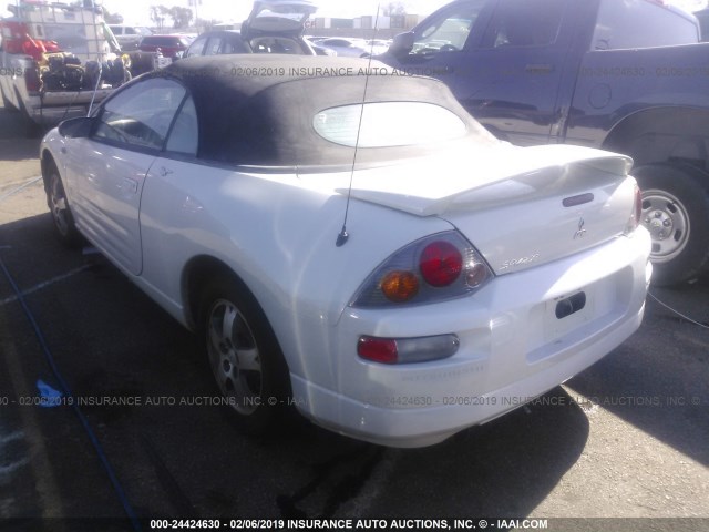 4A3AE45G63E033804 - 2003 MITSUBISHI ECLIPSE SPYDER GS WHITE photo 3