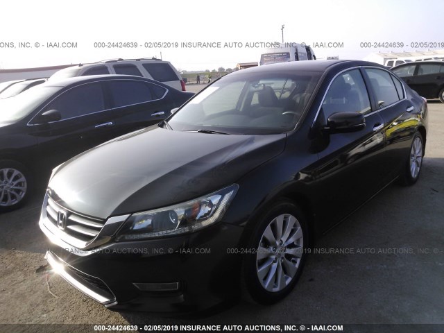 1HGCR2F73DA003754 - 2013 HONDA ACCORD EX BLACK photo 2