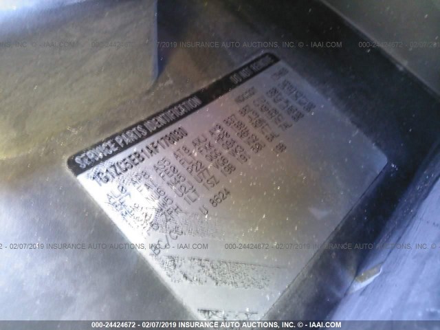 1G1ZC5EB1AF178030 - 2010 CHEVROLET MALIBU 1LT WHITE photo 9