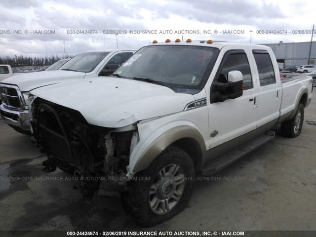 1FT8W3BT1CEC85423 - 2012 FORD F350 SUPER DUTY WHITE photo 2