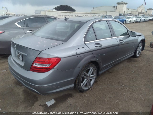 WDDGF4HB5CR207922 - 2012 MERCEDES-BENZ C 250 GRAY photo 4