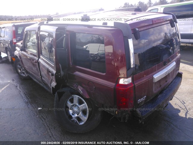 1J8HG58247C633166 - 2007 JEEP COMMANDER LIMITED RED photo 3