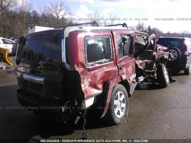 1J8HG58247C633166 - 2007 JEEP COMMANDER LIMITED RED photo 4