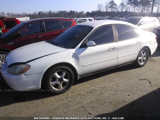 1FAFP55U01A198546 - 2001 FORD TAURUS SES WHITE photo 2