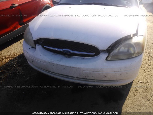 1FAFP55U01A198546 - 2001 FORD TAURUS SES WHITE photo 6