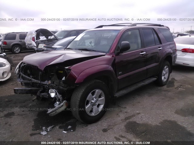 JTEZU14R568044432 - 2006 TOYOTA 4RUNNER SR5/SPORT MAROON photo 2