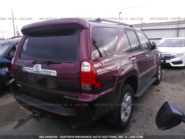 JTEZU14R568044432 - 2006 TOYOTA 4RUNNER SR5/SPORT MAROON photo 4