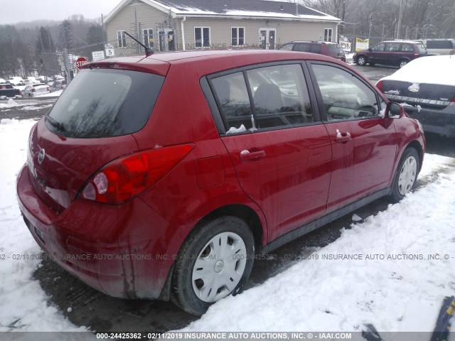 3N1BC1CP6CK247585 - 2012 NISSAN VERSA S/SL RED photo 4