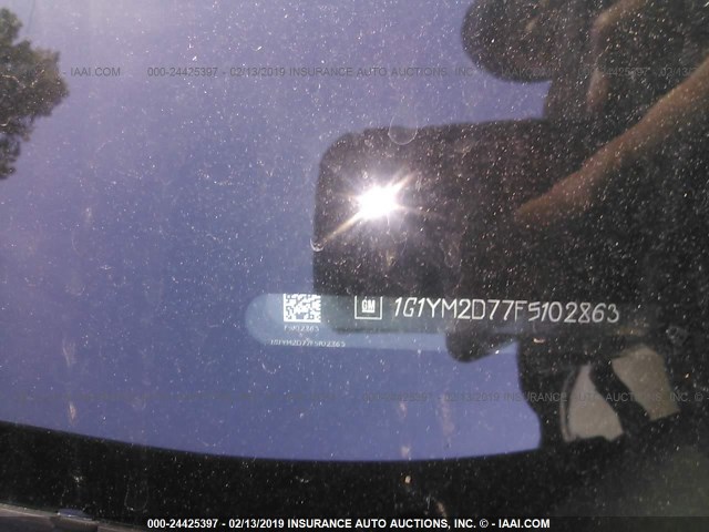 1G1YM2D77F5102863 - 2015 CHEVROLET CORVETTE STINGRAY/3LT/Z51 BLACK photo 9