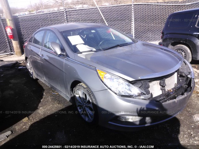 5NPEC4AC2EH861137 - 2014 HYUNDAI SONATA SE/LIMITED GRAY photo 1