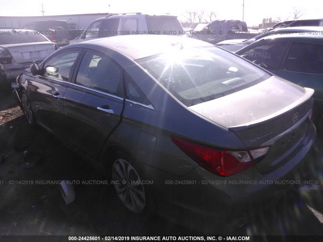 5NPEC4AC2EH861137 - 2014 HYUNDAI SONATA SE/LIMITED GRAY photo 3