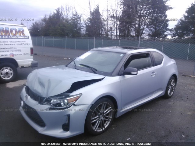 JTKJF5C75E3067491 - 2014 TOYOTA SCION TC BLUE photo 2