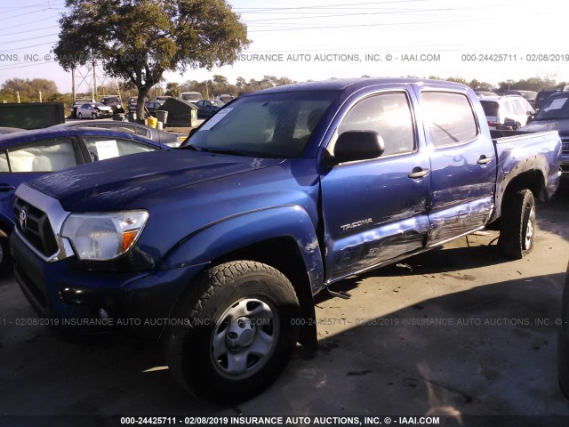 5TFJU4GN0EX054124 - 2014 TOYOTA TACOMA DOUBLE CAB PRERUNNER BLUE photo 2