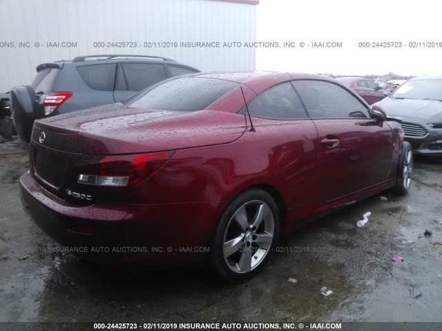 JTHFF2C29B2518745 - 2011 LEXUS IS 250 RED photo 4