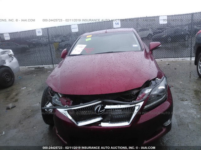 JTHFF2C29B2518745 - 2011 LEXUS IS 250 RED photo 6