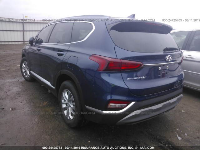 5NMS3CAD1KH026211 - 2019 HYUNDAI SANTA FE SEL/SEL PLUS BLUE photo 3