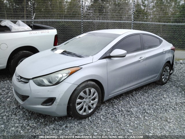 5NPDH4AEXCH074688 - 2012 HYUNDAI ELANTRA GLS/LIMITED SILVER photo 2