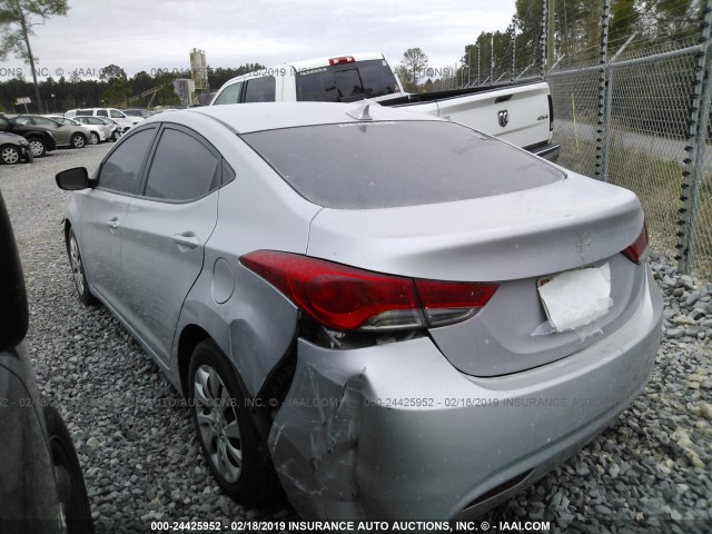 5NPDH4AEXCH074688 - 2012 HYUNDAI ELANTRA GLS/LIMITED SILVER photo 3