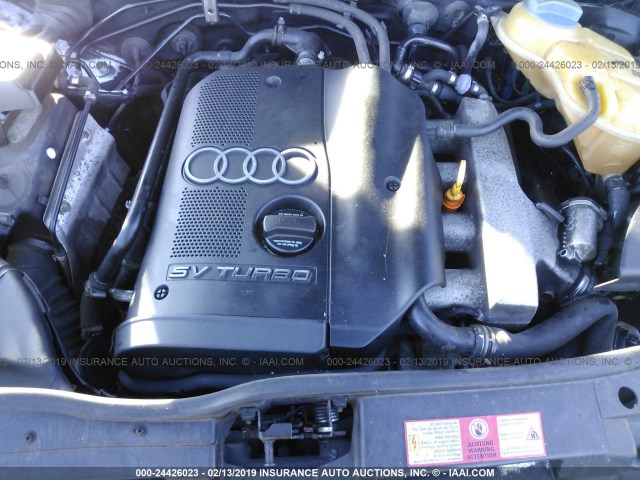 WAUDC68D01A139296 - 2001 AUDI A4 1.8T QUATTRO BLACK photo 10