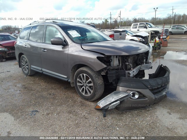 5N1AR2MN7EC620549 - 2014 NISSAN PATHFINDER S/SV/SL/PLATINUM BROWN photo 1