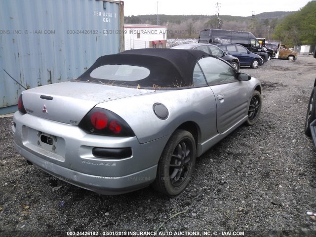 4A3AE85H81E207501 - 2001 MITSUBISHI ECLIPSE SPYDER GT SILVER photo 4