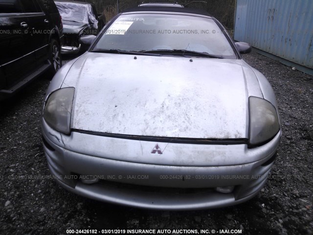 4A3AE85H81E207501 - 2001 MITSUBISHI ECLIPSE SPYDER GT SILVER photo 6