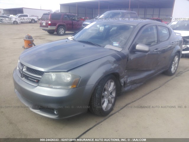 1C3CDZBG5CN311998 - 2012 DODGE AVENGER R/T GRAY photo 2